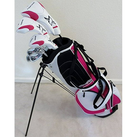 Performance Golf 4 Women Petite Complete Golf Set, Right Handed, White with Pink Accents, 10 Pieces