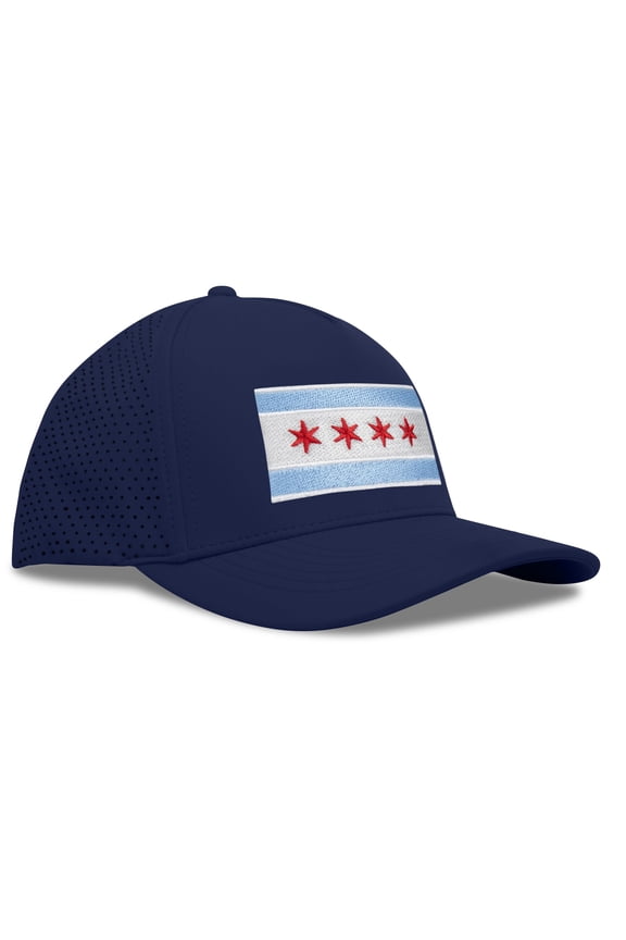 Performance Golf Hat – Adjustable Snapback Trucker Baseball Cap for Men & Women - Jetset Series (Chicago, Pacific Blue)