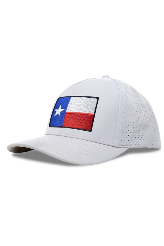 Performance Golf Hat – Adjustable Snapback Trucker Baseball Cap for Men & Women - Jetset Series (Texas, Arctic White)