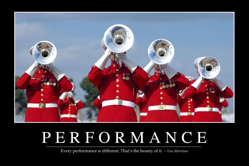 Performance Inspirational Quote and Motivational Poster Canvas Art - Stocktrek Images (34 x 23)
