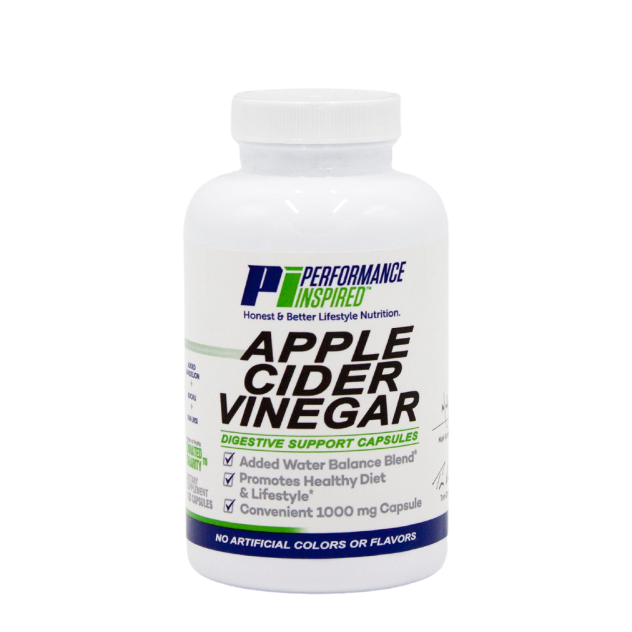 Performance Inspired Nutrition - Apple Cider Vinegar Natural Capsules – Supports Healthy Weight Loss – Water Balance Blend - 180 Count