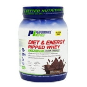 Performance Inspired Nutrition - Diet & Energy Ripped Whey Protein - 25g Protein -L-Carnitine - Dark Chocolate   2.25 LBS