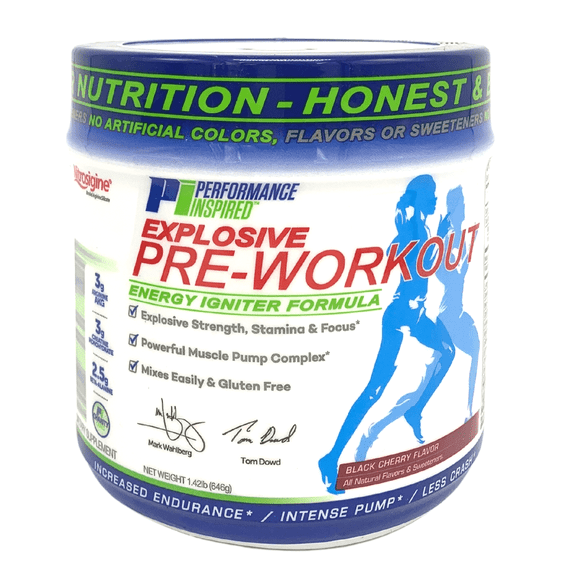 Performance Inspired Nutrition - Pre-Workout Powder - All Natural - G-Free & Vegan Formula - Citrulline - Green Tea - Arginine - Black Cherry - 32 Servings