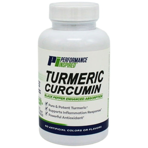 Performance Inspired Nutrition - Turmeric Curcumin All-Natural Capsules Joint & Inflammatory Support - Black Pepper & Antioxidants 60 Count