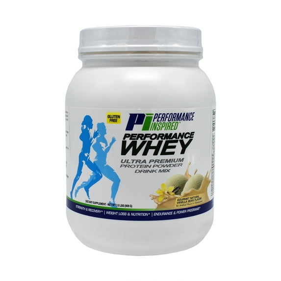 Performance Inspired Nutrition - Whey Protein Powder - All Natural - Digestive Enzymes - Fiber Packed - Vanilla Bean - 2 lbs