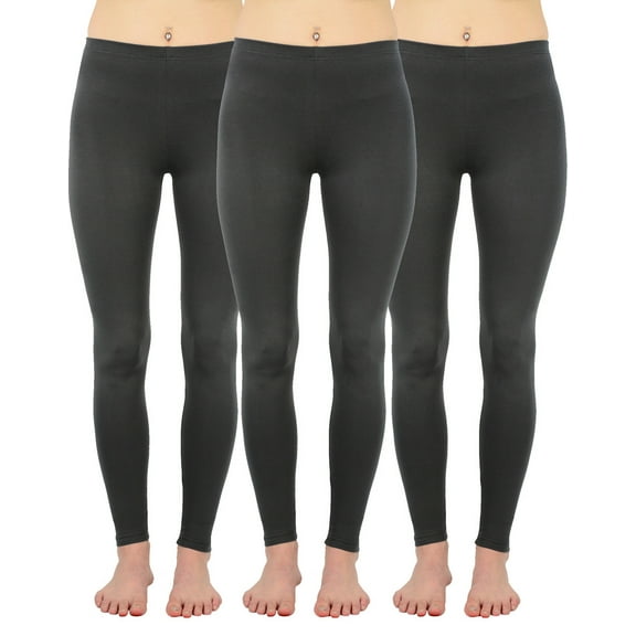 Performance Leggings for Women|Quality Leggings for Workouts, Yoga, Casual Wear - 3PK Asphalt CA3200 S