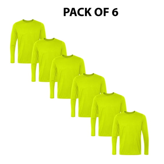 Performance Long Sleeve T-Shirt - Best Safety Tee for Men | Safety Green| GOLDENROW