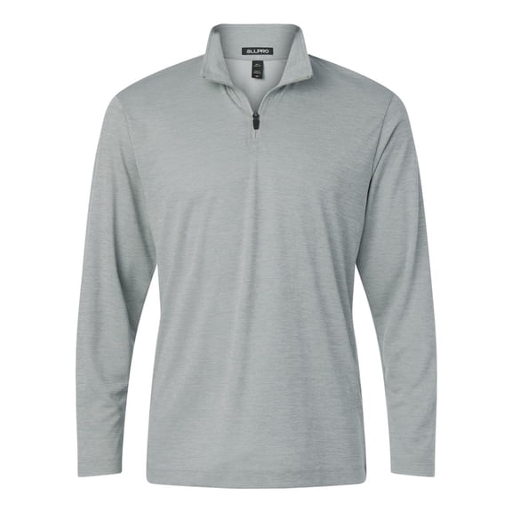 AllPro 4HM700 Performance Mélange Quarter-Zip Pullover-SILVER MELANGE-S