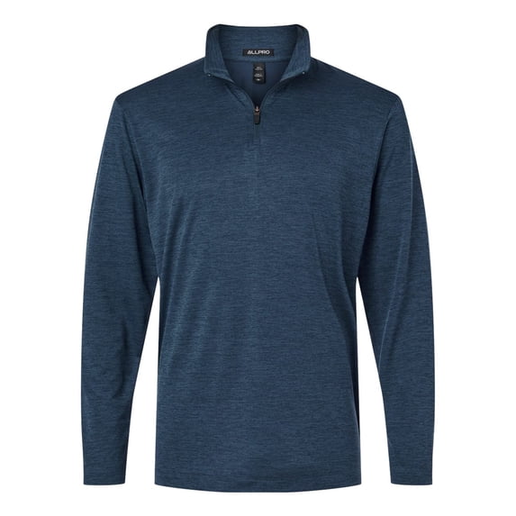 AllPro 4HM700 Performance Mélange Quarter-Zip Pullover-Navy Melange-4XL