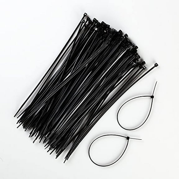 Performance Master 100 Pcs 8" inch Zip Ties Nylon Black 18 lbs Uv Weather Resistant Wire Cable