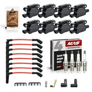 Performance Master 8pcs UF413 Ignition Coil & Spark Plug and 8.5mm Wires Set & Free MAS 5g Anti-Seize Lubrica Compatible with Buick Cadillac Chevy GMC Hummer Express 2500 5.3L 6.2L 6.0L 4.8L