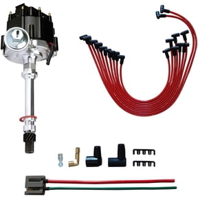 Performance Master HEI Distributor & Spark Plug Wires & FREE Pigtail Wire Harness Combo Kit for Chevy SBC 350 BBC 454 65k coil 7500RPM DD-SBC-HEI-V8 850001R
