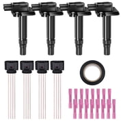 Performance Master Set of 4 Ignition Coils Pack & Pigtail Connector Wiring Harness Kit Compatible with Audi A4 A6 A8 RS6 TT Volkswagen Beetle Passat 1.8L L4 4.2L V8 Replacement for UF274 52-1694