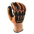 thumbnail image 1 of Performance Mechanic Gloves 1 Pair Work Gloves Superior Grip Reduce Impact, Shocks Vibration FREE Eyeglass Pouch (Orange/Black, XL), 1 of 7