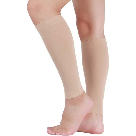 Performance Calf Compression Sleeves for Men & Women Lightweight Footless Support Socks for Running, Travel & Daily Leg Fatigue Relief (Graduated Fit)