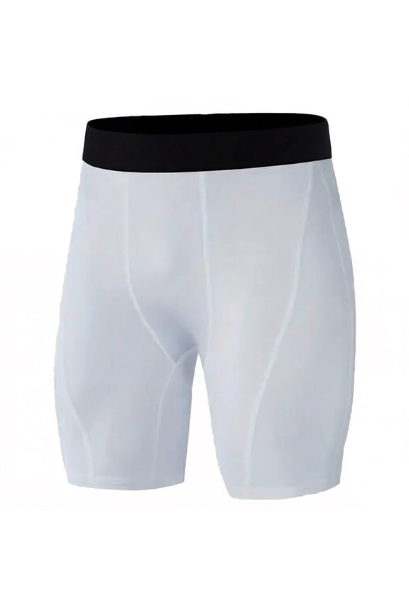 Performance Men's Gym Tights Slim Fit Breathable Athletic Leggings for Running Training Workouts Without Bulky Seams White L