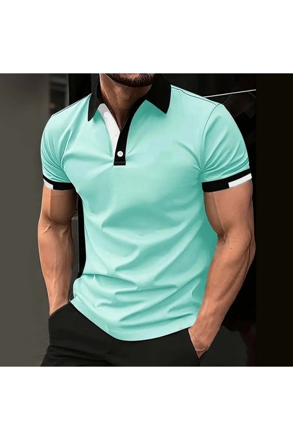 Performance Men's Mesh Panel Polo Shirt Quick Dry Intense Workouts (Mint Green M)