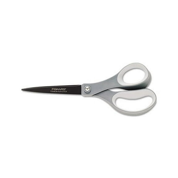 Performance Non-Stick Titanium Softgrip Scissors 8" Long, 3.1" Cut Length, Gray Offset Handle