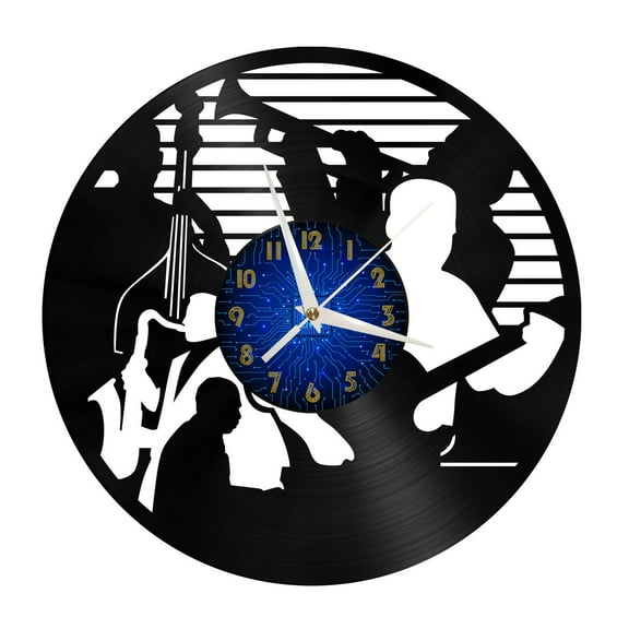 Performance Orchestra Vinyl Record Wall Clock for Kitchen Wall Decor Wall Art Gift for Lover Gift Idea for a Best Friend(B)(B)