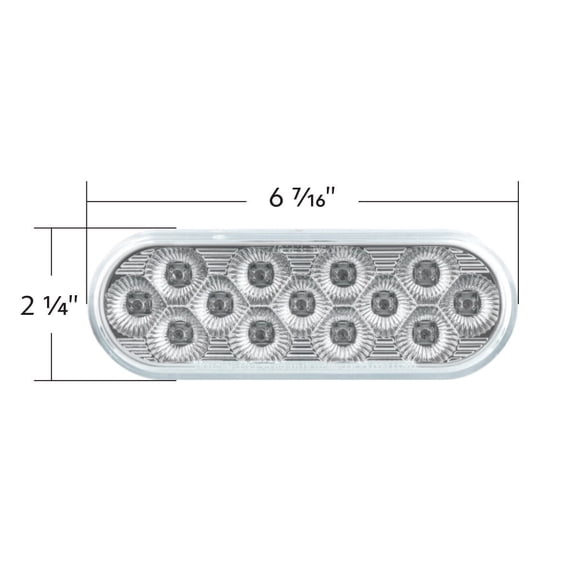 Performance PFM-281727 13 LED 6" Oval Double Fury Light (Turn Signal), Amber & Blue LED Clear Lens, Sold Individually