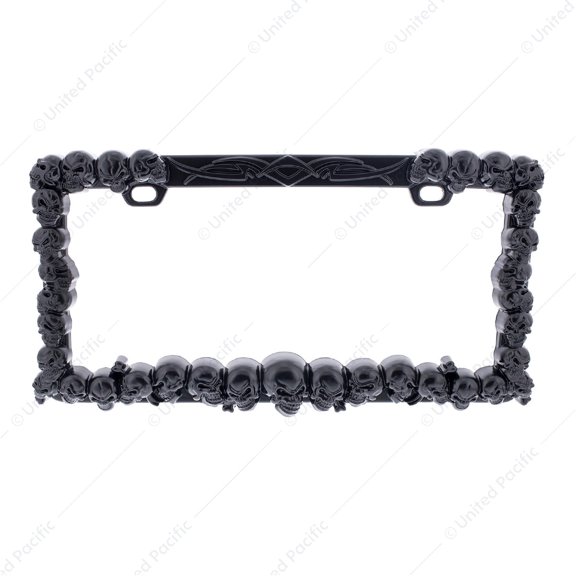 Performance PFM-288792 Skull License Plate Frame, Rear, Black, Sold Individually