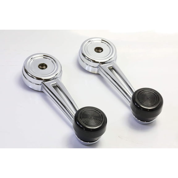 Performance PFM-707343 Interior Window Crank Handle Pair Set Chrome Zinc Metal for Various Ford Models
