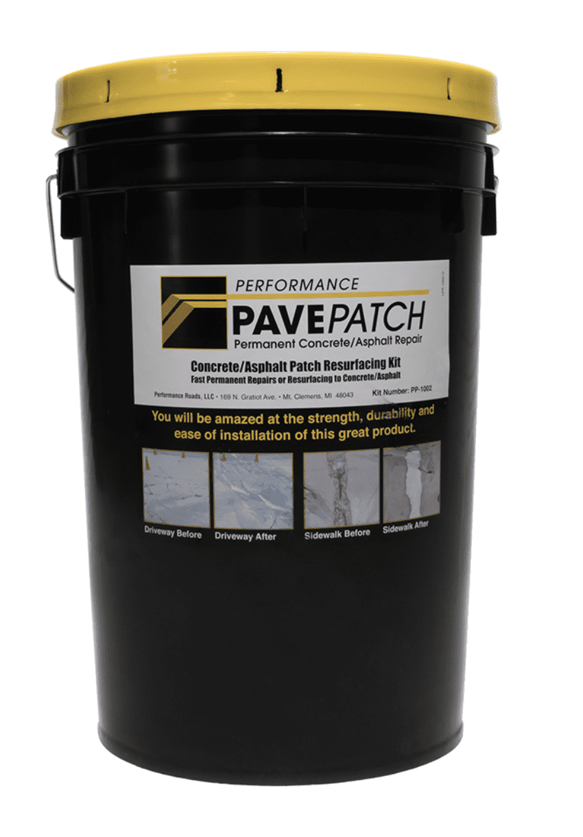 Performance PavePatch  High Performance DIY Concrete/Asphalt Patch Resurfacing Kit (Asphalt), 2 gal 16sf, 6x stronger than asphalt