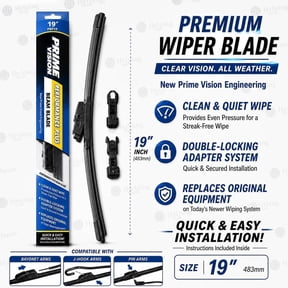 Performance Plus All Weather Wiper Beam Blade - J-Hook Bayonet Pin U1 - 19 Inch
