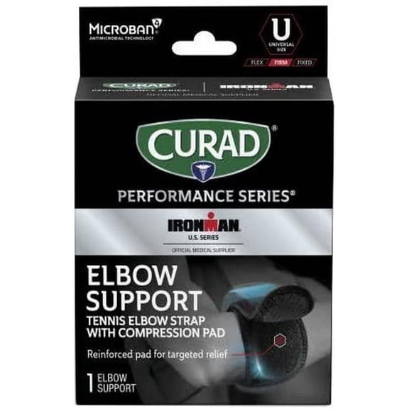 CURAD Performance Series Elbow Support, Dual Wrap-Around Strap, Universal, 1 Each
