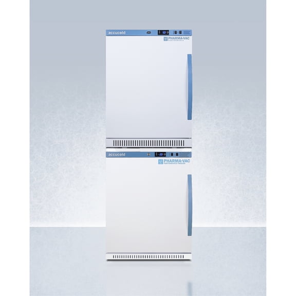 Performance Series Pharma-Vac stacked vaccine refrigerator/freezer combination