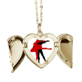 thumbnail image 1 of Performance Social Dancing Duet Dance Folded Wings Peach Heart Pendant Necklace, 1 of 4