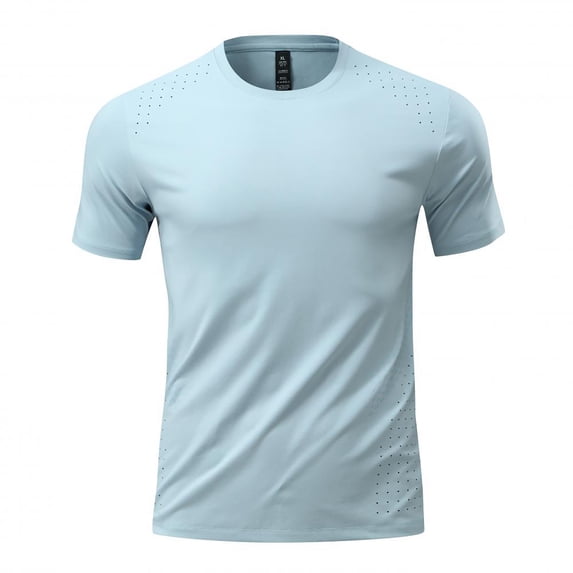 Performance T Shirt Breathable Wicking Athletic Workout Top For Gym Running And Casual Wear, 2XL, Light Blue