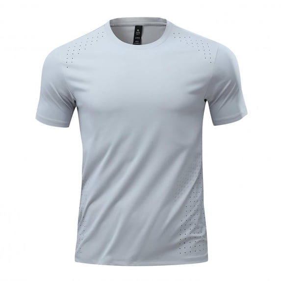 Performance T Shirt Breathable Wicking Athletic Workout Top For Gym Running And Casual Wear, 3XL, Grey