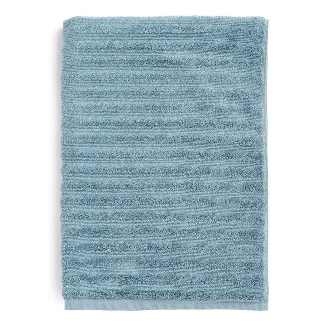 Mainstays Performance Textured Bath Sheet, 30" x 62", Blue Linen
