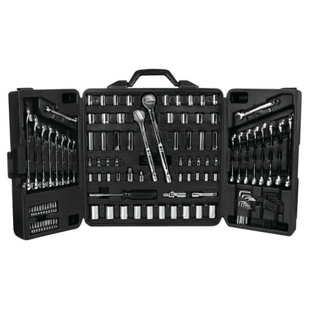 Performance Tool W1525 SAE/Metric Tri-Fold Mechanic's Tool Set for Auto Repairs, Gray, 1/4-Inch, 3/8-Inch & 1/2-Inch Drive, 125 Pieces