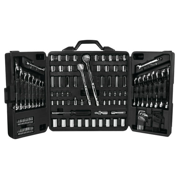 Performance Tool W1525 SAE/Metric Tri-Fold Mechanic's Tool Set for Auto Repairs, Gray, 1/4-Inch, 3/8-Inch & 1/2-Inch Drive, 125 Pieces