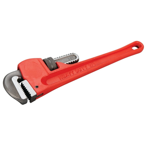 Performance Tool W1133-14B 14 In. Pipe Wrench - Drop-Forged Steel, Plumbers Wrench, Adjustable, Milled Steel Jaws, Red