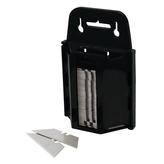 Performance Tool 20403 100 Pack Utility Knife Blades - Precision Honed, Blade Dispenser, General Purpose Cutting Tools