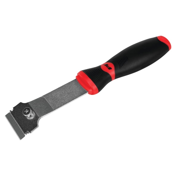 Performance Tool 20408 Extended Razor Scraper - Metal Razor Blade Tool, Extended Reach, for Detailing, Glass Cleaning, Sticker Removal, Razor Safety Tool, Paint Scraper, Black/Red