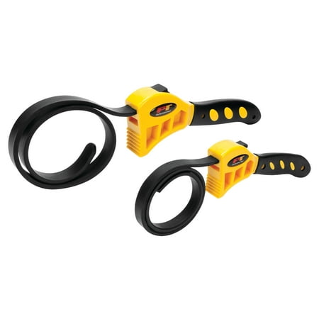 Performance Tool W54059 2-Piece Universal Rubber Strap Wrench Set, 3/8-Inch to 6-1/2-Inch Diameter, Yellow/Black