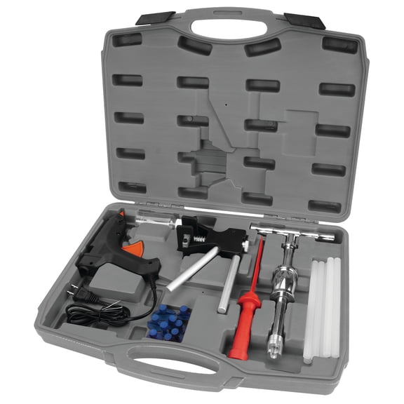 Performance Tool C28500 Paintless Dent Repair Kit - Includes Glue Gun, Glue Sticks, Slider Hammer, Storage Case