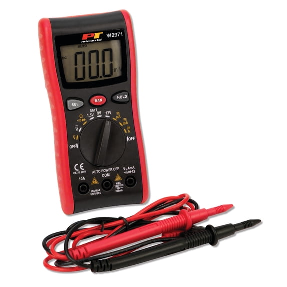 Performance Tool W2971 Digital Multimeter, Volt Amp Ohm Meter with Diode and Continuity Test