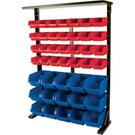 Performance Tool  Half Bulk Bin Storage Rack - Red Blue - 47 Bins - Model No.W5193