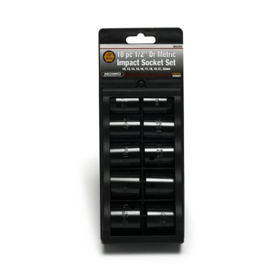 Performance Tool M593DB Mechanics 10 Piece 1/2-Inch Drive Metric Impact Socket Set