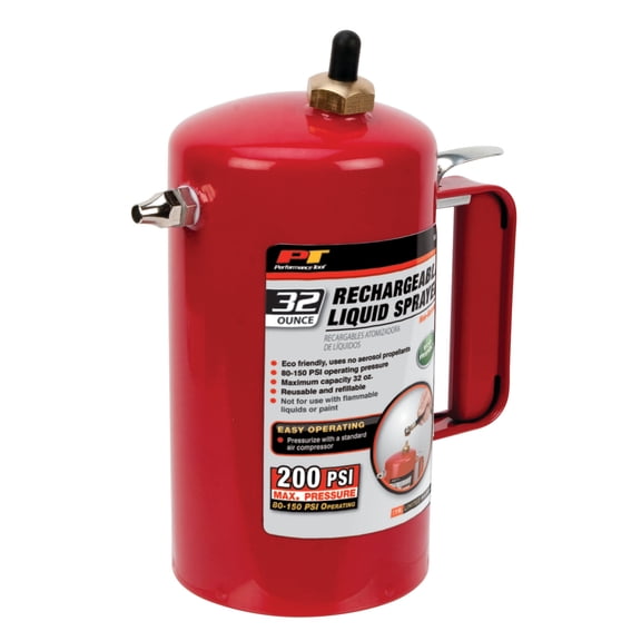 Performance Tool M715 Non-Aerosol Pneumatic 32 oz. Liquid Sprayer Bottle - Red