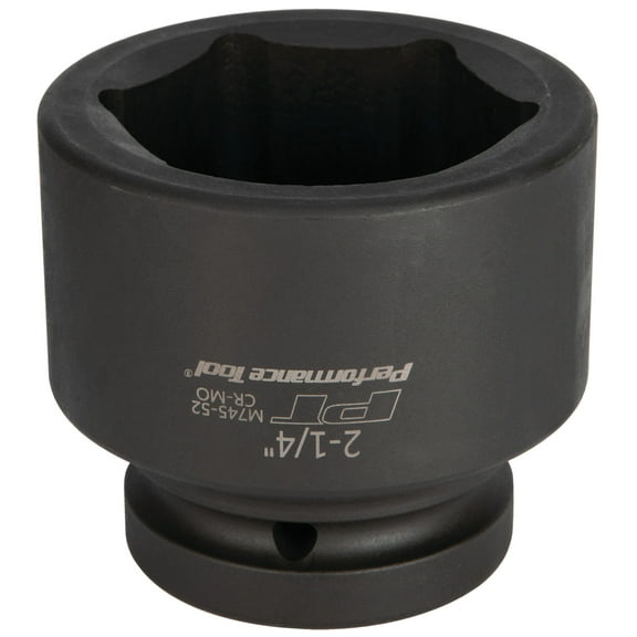 Performance Tool M745-52 1 In Drive 2-1/4 In Impact Socket for Heavy-Duty Automotive Repairs and Maintenance Jobs with High-Torque Output Capability
