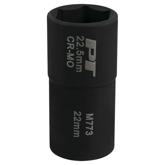 Performance Tool M773 1/2-Inch Drive 22/22.5mm Flip Impact Socket - Durable and Versatile Tool for Efficiently Changing Tire Bolts and Lug Nuts