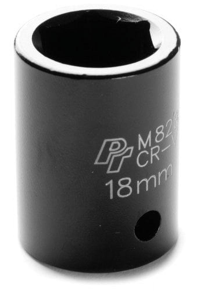 Genius Tools 1/2" Drive 18mm Impact Socket - Black Oxide Professional Grade (444018)