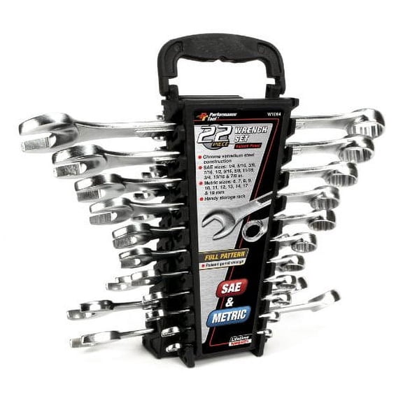 Performance Tool W1084 22pc Combination Wrench Set