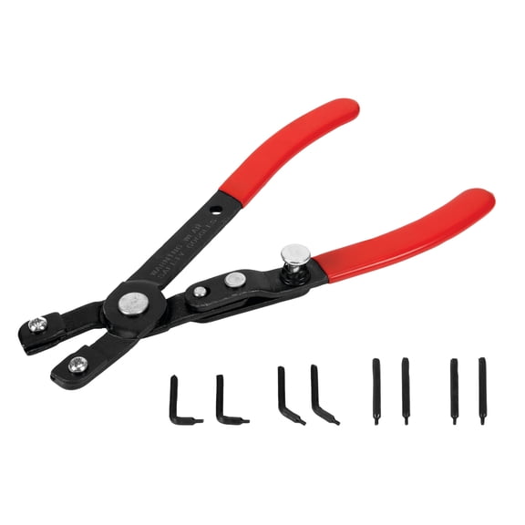 Performance Tool W1151 Push Button Convertible Pliers for Internal or External Snap Rings with 4 Sets of Tips and Storage Case